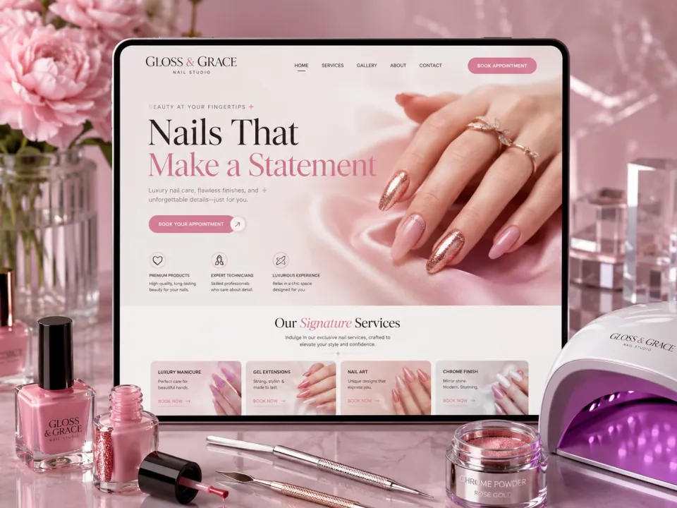 Sitio web · Estudio de uñas