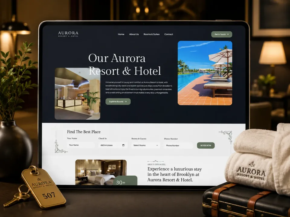 Sitio web · Resort con reservas