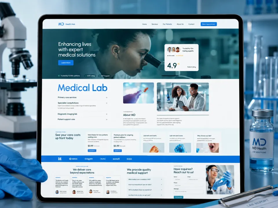 Sitio web · Laboratorio clínico